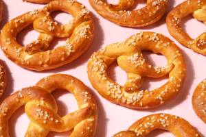 Pretzels On Pink Background 300X200